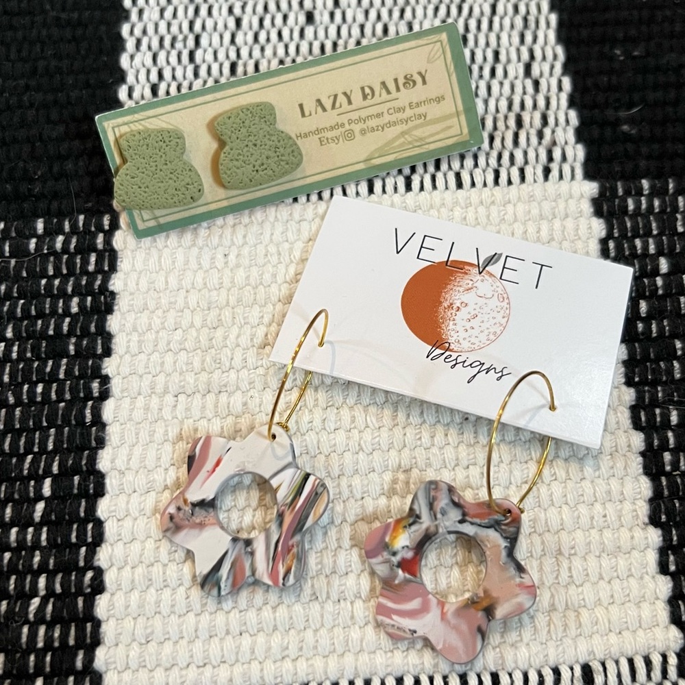 Polymer Clay Earring Set, Artisan Small Business, Handmade / Hand Crafted
